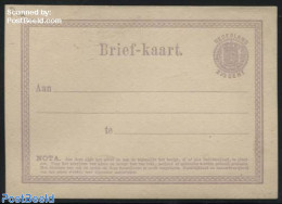 Netherlands 1871 Postcard, 2.5c Purple, Coat Of Arms, Lila, Unused Postal Stationary - Covers & Documents