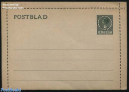 Netherlands 1938 Card Letter (Postblad), 5c Green On Creambrown Paper, Unused Postal Stationary - Cartas & Documentos