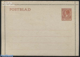 Netherlands 1935 Card Letter (Postblad) 6c, Redbrown, Unused Postal Stationary - Brieven En Documenten