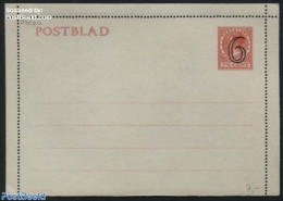 Netherlands 1929 Card Letter (Postblad) 6 @ 7.5c Red, Unused Postal Stationary - Storia Postale