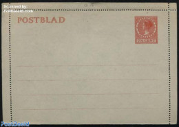 Netherlands 1929 Card Letter (Postblad) 7.5c Red, Unused Postal Stationary - Storia Postale
