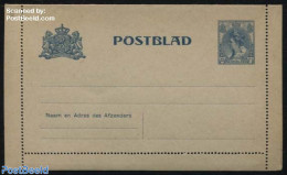 Netherlands 1909 Card Letter (Postblad) 12.5c, Unused Postal Stationary - Storia Postale
