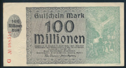 Banknote Notgeld Gutschein 100 Millionen Mark August Thyssen Hütte Hamborn Ss - Other & Unclassified