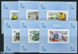 Mauritania 1979 Lake PLacid, Ice-Hockey, 6 Imperforated S/s, Mint NH, Sport - Ice Hockey - Olympic Winter Games - Hockey (sur Glace)