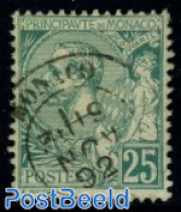 Monaco 1891 25c Green, Used, Used - Gebruikt