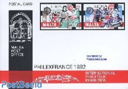 Malta 1982 Postcard Europa, Philexfrance, Unused Postal Stationary, History - Europa (cept) - History - Malte
