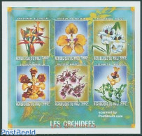 Mali 1999 Orchids 6v M/s Imperforated, Mint NH, Nature - Flowers & Plants - Orchids - Mali (1959-...)