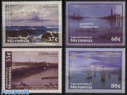 Micronesia 2003 Whistler Paintings 4v, Mint NH, Transport - Ships And Boats - Art - Paintings - Boten