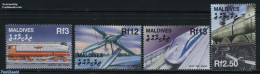 Maldives 2000 Milestones Transport 4v, Mint NH, Transport - Aircraft & Aviation - Railways - Vliegtuigen