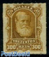 Brazil 1877 300R, Yellow-brown, Unused No Gum, Unused (hinged) - Nuevos