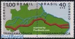Brazil 1971 Trans AMERICA Highway 2v [:], Mint NH, Various - Maps - Ungebraucht