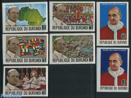 Burundi 1969 Popes Visit 7v Imperforated, Mint NH, History - Various - Maps - Geography