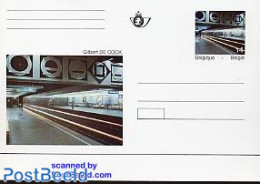 Belgium 1991 Postcard 14f,Gilbert De Cock, Unused Postal Stationary, Transport - Railways - Brieven En Documenten