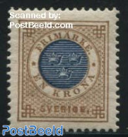 Sweden 1886 1Kr, Stamp Out Of Set, Unused (hinged) - Neufs
