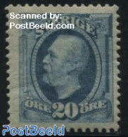 Sweden 1891 20o, Blue, Stamp Out Of Set, Unused (hinged) - Ungebraucht