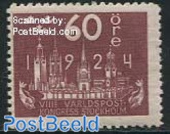 Sweden 1924 60o, Stamp Out Of Set, Unused (hinged) - Ongebruikt