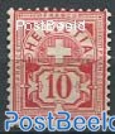 Switzerland 1882 10c Rosacarminered, Stamp Out Of Set, Unused (hinged) - Neufs