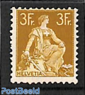 Switzerland 1908 3Fr Stamp Out Of Set, Unused (hinged) - Ungebraucht