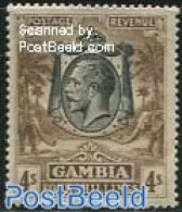 Gambia 1922 4Sh, Stamp Out Of Set, Unused (hinged), Nature - Elephants - Gambie (...-1964)
