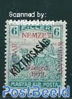 Hungary 1919 Szegedin, 6f, Stamp Out Of Set, Unused (hinged) - Ongebruikt