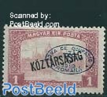 Hungary 1919 Debrecen, 1Kr, Stamp Out Of Set, Unused (hinged) - Ongebruikt
