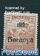 Hungary 1919 Baranya, 2f, Stamp Out Of Set, Unused (hinged) - Neufs