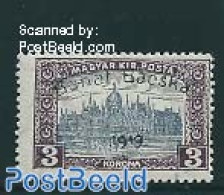 Hungary 1919 Banat Bacska, 3Kr, Stamp Out Of Set, Unused (hinged) - Ongebruikt