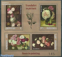 Romania 2013 Flower Painting Special S/s, Mint NH, Nature - Flowers & Plants - Roses - Art - Paintings - Ungebraucht