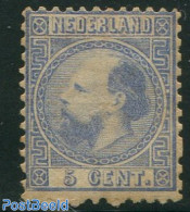 Netherlands 1867 5c, Type II, Perf. 12.75:11.75, Unused (hinged) - Nuovi