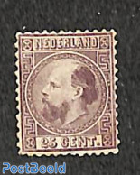 Netherlands 1867 25c, Type I, Perf. 12.75:11.75, Stamp Out Of Set, Unused (hinged) - Nuovi