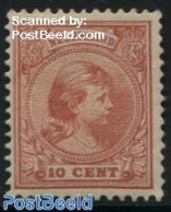 Netherlands 1891 10c, Plate, Stonered, Stamp Out Of Set, Unused (hinged) - Nuevos