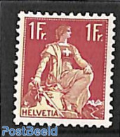 Switzerland 1933 1Fr, Grilled Gum, Stamp Out Of Set, Mint NH - Ongebruikt