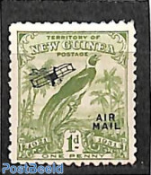 British New Guinea 1931 1p, Stamp Out Of Set, Unused (hinged), Nature - Transport - Birds - Aircraft & Aviation - Airplanes