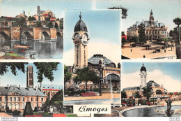 LIMOGES (87) CPSM ±1950 - Pont St-Étienne - L'hôtel De Ville La Gare - Jardin De L'Évéché - Le Bassin - Éd. CAP - Limoges