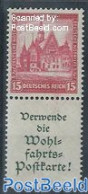 Germany, Empire 1931 15Pf+tab, Pair From Booklet, Unused (hinged) - Zusammendrucke