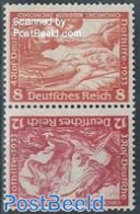 Germany, Empire 1933 8Pf+12Pf, Vertical Tete-beche Pair, Unused (hinged) - Se-Tenant