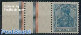 Germany, Empire 1921 Edge+tab+30Pf, Horizontal Strip, Mint NH - Neufs