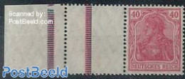 Germany, Empire 1921 Edge+tab+40Pf, Horizontal Strip, Mint NH - Nuovi