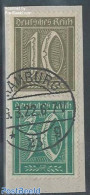 Germany, Empire 1921 Germania And Numbers, 10Pf+30Pf Vertical Pair, Used On Piece Of Letter, Used - Dienstmarken