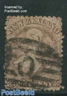 New Zealand 1871 1p Brown, WM 1, Used, Used Stamps - Usados