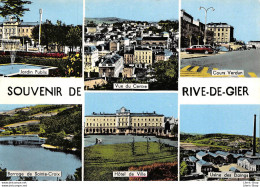 Souvenir De RIVE DE GIER  (42) CPSM ±1970 - Multivues Dont L'usine Des étaings - Automobile DS - Éd. BAURE. - - Rive De Gier