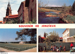 Souvenir De JONZIEUX (42) CPM 1988 - Le Village L'église Le Terrain De Sport La Semène - Éd. De La Morlandière - - Other & Unclassified
