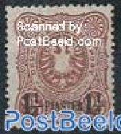 Turkey 1887 German Post, 1.25Pia On 25Pf, Orange Brown, Unused (hinged) - Andere & Zonder Classificatie