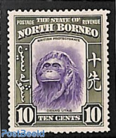 North Borneo 1939 10c, Stamp Out Of Set, Unused (hinged), Nature - Animals (others & Mixed) - Monkeys - Nordborneo (...-1963)