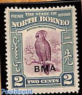 North Borneo 1945 2c, Stamp Out Of Set, Unused (hinged), Nature - Birds - Parrots - Bornéo Du Nord (...-1963)