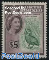 North Borneo 1961 $5, Stamp Out Of Set, Unused (hinged), Nature - Birds - Borneo Septentrional (...-1963)