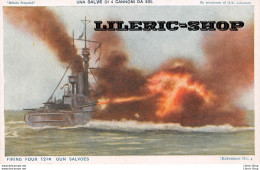 WW1 - Firing Four 12-in Gun Salvoes / Una Salve Di 4 Cannoni Da 305 - The Photochrom Co. Ltd  -  Reference No. 4 - Krieg