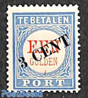 Netherlands 1906 3cent On 1gld, Type III, Stamp Out Of Set, Unused (hinged) - Strafportzegels