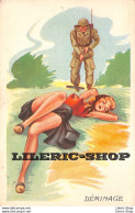 Soldat Jeune Femme Sexy Humour - " Déminage " - Illustrateur LOUIS CARRIÈRE - Humour