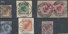 Germany, Colonies 1898 German Post In China 6v, Used In Tsingtau (Kiautschou), 3v On Piece Of Letter, 10Pf In Pair, Si.. - Andere & Zonder Classificatie